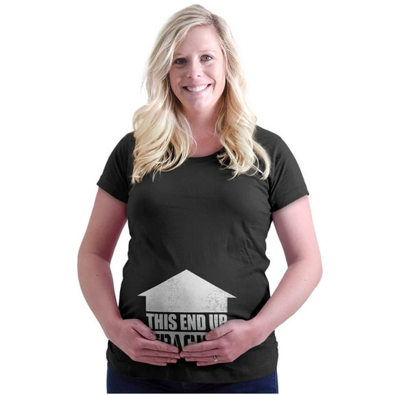 Fragile Shipping Label Ironic New Mom Women's Maternity T Shirt Tee Brisco Brands S