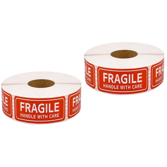 LULULION Fragile Warning Label Red Adhesive Sticker for Shipping and Packing 300Pcs
