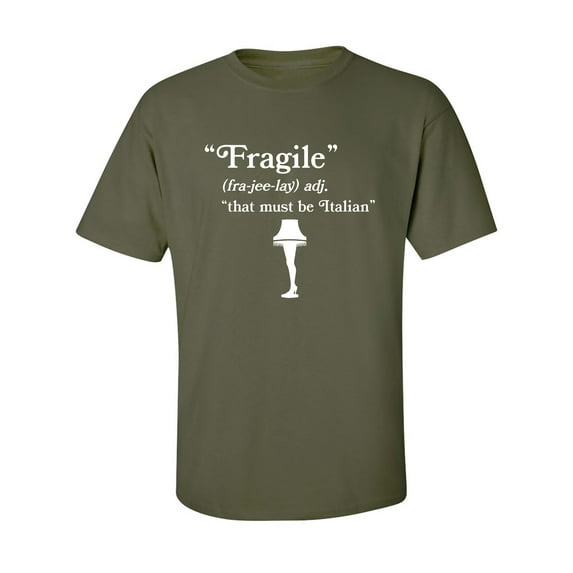 Fragile That Must Be Italian Adult Short Sleeve T-shirt