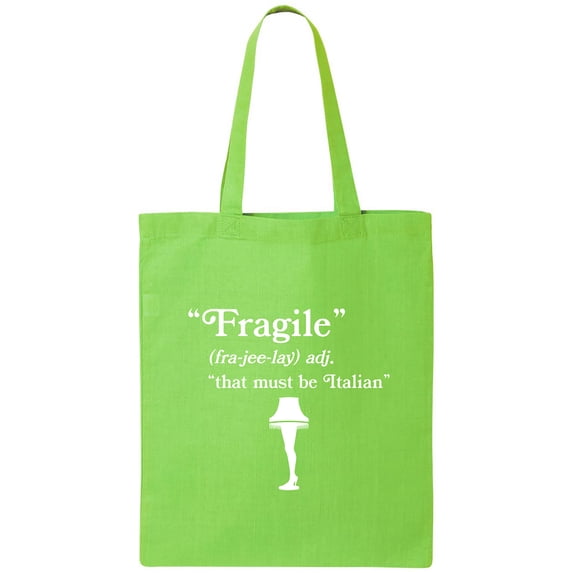 Fragile That Must Be Italian Cotton Canvas Tote Bag