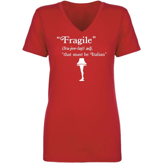 Fragile That Must Be Italian Womens V-Neck T-Shirt