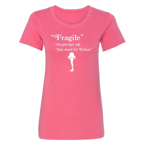 Fragile That Must Be Italian Womens crewneck tee