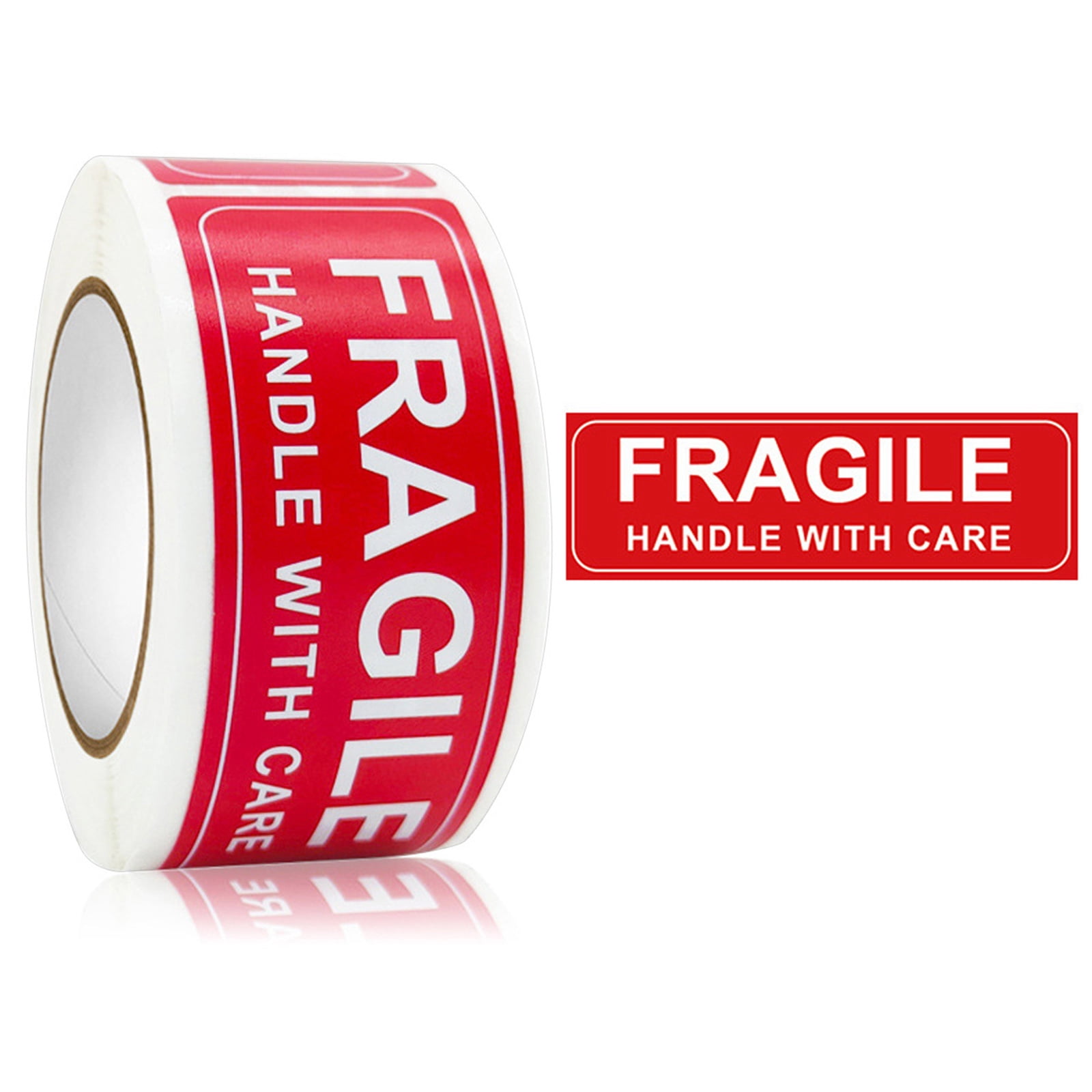 Fragile Warning Labels, 1x3inch Adhesive Roll, Red Handle With Care ...