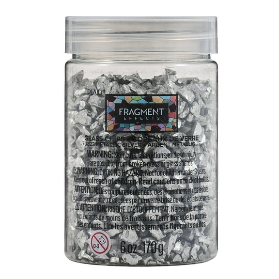 Plaid Fragment Effects Color Chips, Metallic Silver, 6 oz
