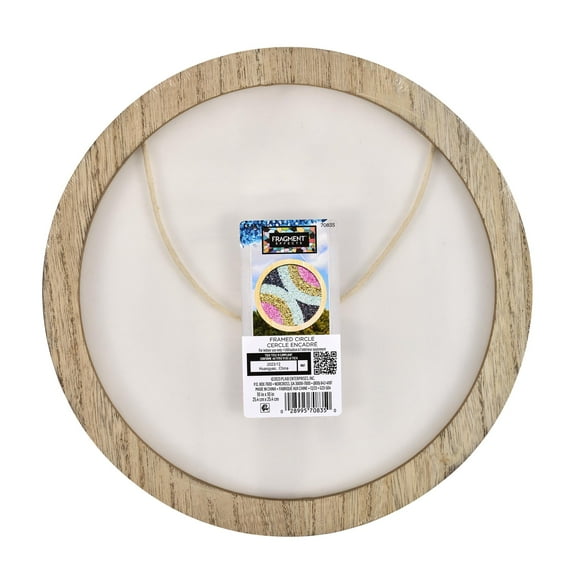 Plaid Fragment Effects Framed Surface, Circle, 10" x 10"