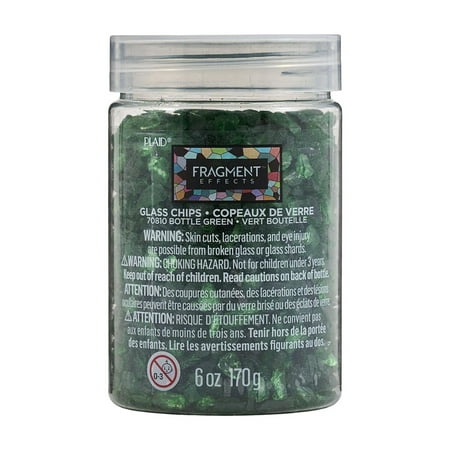 Plaid Fragment Effects Glass Chips, Bottle Green, 6 oz, 1 Piece