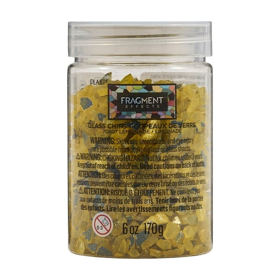 Plaid Fragment Effects Glass Chips, Lemonade, 6 oz