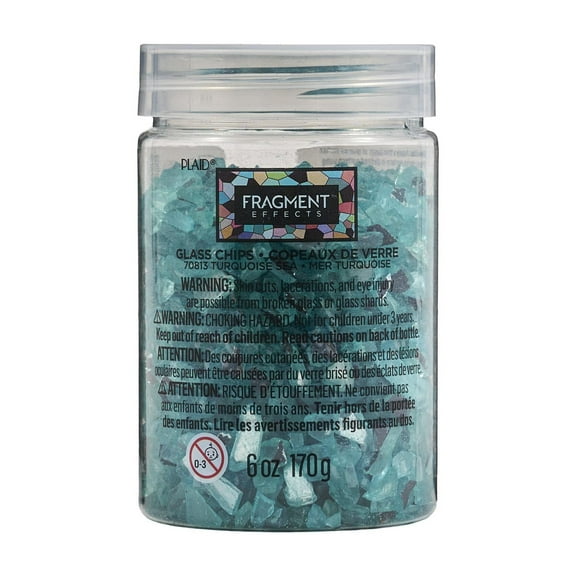 Plaid Fragment Effects Glass Chips, Turquoise, 6 oz