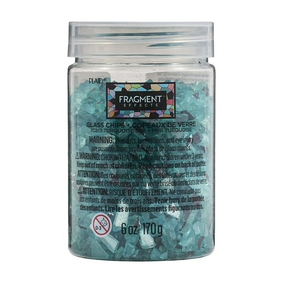 Plaid Fragment Effects Glass Chips, Turquoise, 6 oz
