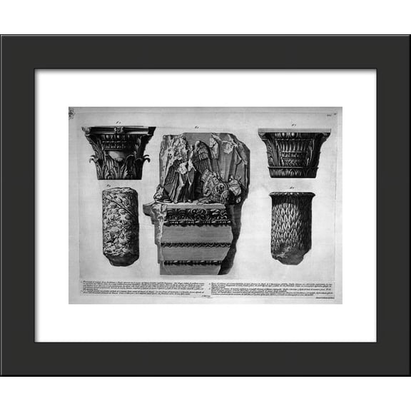 Fragment of an architrave and frieze, capitals of columns and pieces 20x24 Fr...