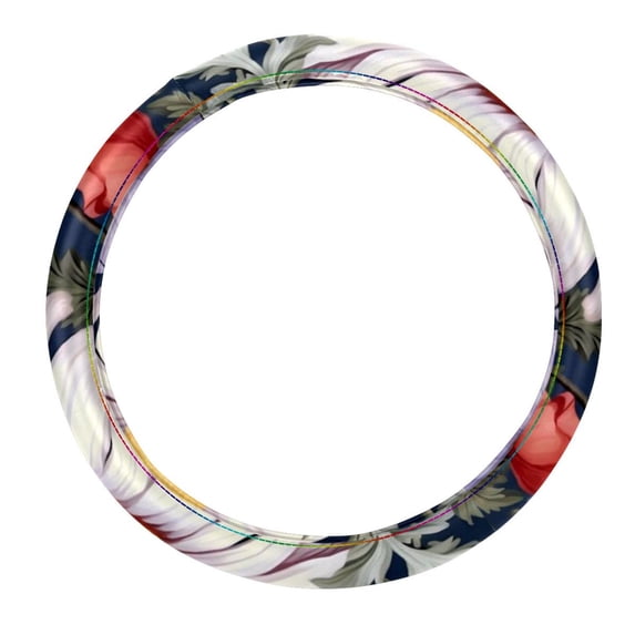 Fragmented Flowers 14.5 Inch Printing PVC Leather Car Wheel Cover Auto Accessories