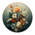 thumbnail image 1 of Fragmented Flowers 6PCS Round Microfiber Leather Bar Coasters, 11x11 cm/4.3x4.3 in, Drink Coasters for Home and Kitchen, Furniture from Water Marks and Scratches, 1 of 6