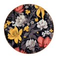 thumbnail image 1 of Fragmented Flowers 6PCS Round Microfiber Leather Coasters Set, 11x11 cm/4.3x4.3 in Absorbent Drink Mats for Home, Kitchen, and Office - and Easy to Clean Table Coasters, 1 of 6
