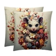 thumbnail image 1 of Fragmented Flowers Bed Pillow Covers Set - 2 Decorative Throw Pillow Patterns - Available in 16x16, 18x18, and 20x20 Inches for Any Occasion - Decorative Pillows, Bed Pillow, 1 of 6