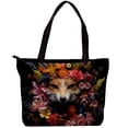 thumbnail image 1 of Fragmented Flowers Canvas Leather Mix Tote Bag with Twill, Sponge, Jeanette Material | 30x10.5x39cm/11.8x4.1x15.4in Size, 1 of 5