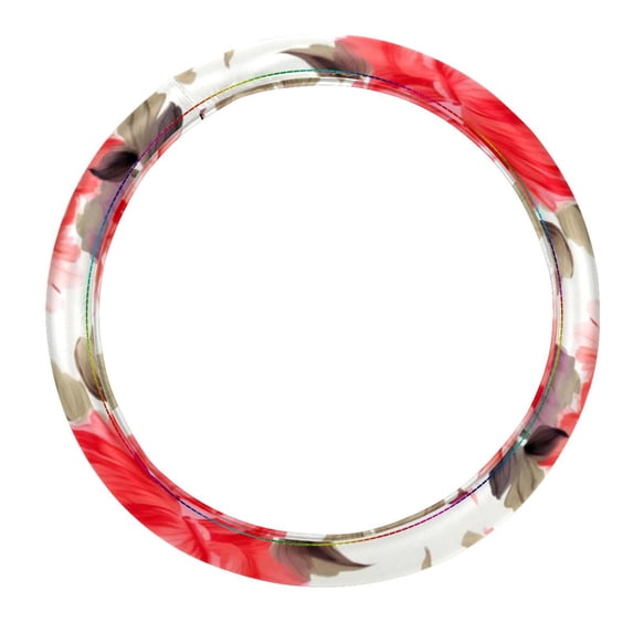 Fragmented Flowers Car Wheel Cover, Steering Wheel Cover, Steering Wheel Covers 14.5 Inch Printing PVC Leather Auto Accessories
