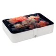 thumbnail image 1 of Fragmented Flowers PU Leather Travel Jewelry Organizer Box with Removable Compartment and Bracelet Holder, 1 of 6