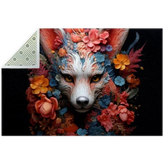 Fragmented Flowers Polyester Indoor Carpet, Right-Angle Floor Mat for Home, Office - Soft and Durable Area Rug for Living Room, Bedroom, and More - Easy to Clean and Maintain