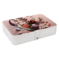 thumbnail image 1 of Fragmented Flowers Portable PU Leather Jewelry Organizer with Removable Compartment, Storage Box, Necklace Holder, and Travel Organizer, 1 of 6