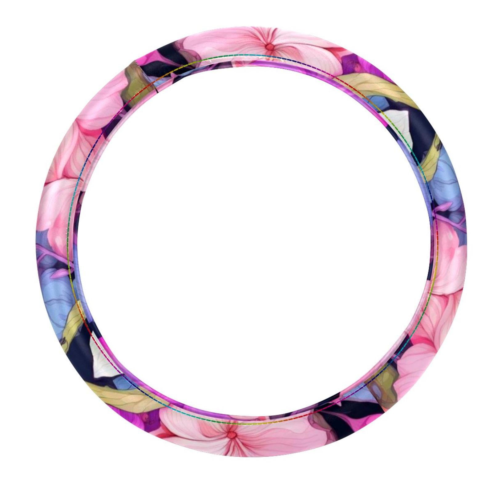 Fragmented Flowers Steering Wheel Cover 14.5 Inch, Printing, PVC ...