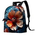Fragmented Flowers Stylish Leather Travel Backpack with Adjustable