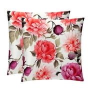 Fragmented Flowers Throw Pillow Inserts Set Covers of 2 Decorative Velvet Throw Pillows with Unique Patterns - 16x16, 18x18, 20x20 Inches for Home Decor and Gifts