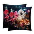 thumbnail image 1 of Fragmented Flowers Throw Pillow - Velvet Pillow Inserts Covers with Unique Patterns - Set of 2 - Available in 16x16, 18x18, 20x20 Inches for Various Occasions, 1 of 6