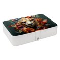 thumbnail image 1 of Fragmented Flowers Travel Jewelry Box Display Case with Removable Compartment - Portable PU Leather Organizer, 1 of 6