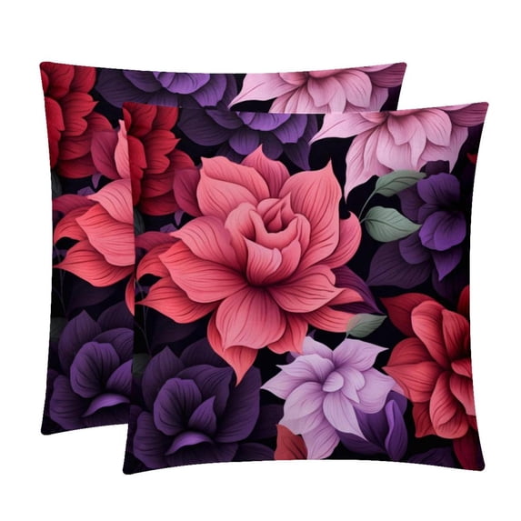 Fragmented Flowers Velvet Bed Pillow Set with Unique Patterns in Sizes 16x16, 18x18, and 20x20 Inches - Includes 2 Chair Pillow Covers,Bed Pillow for Any Occasion
