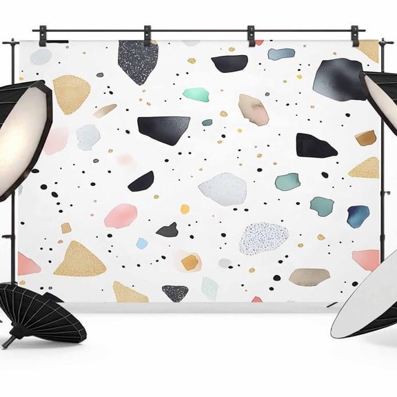 Fragments Puzzles Art Backdrop for Photography, Colorful Dot Art Photo Backdrop Portrait Background Party Banner Photo Backgrounds for Studio Booth Props, 8x6ft