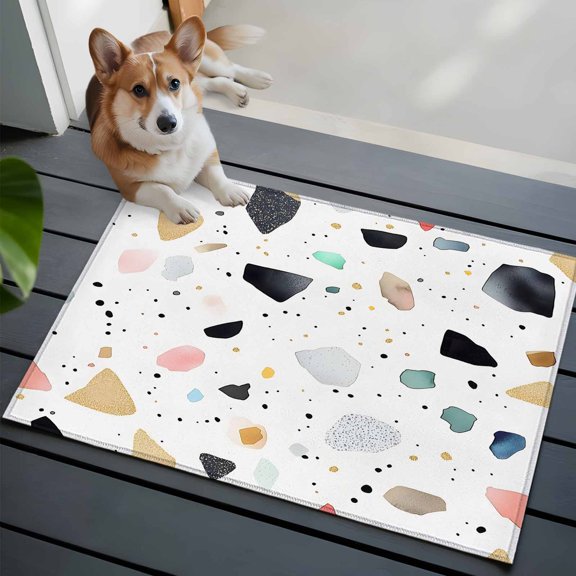Fragments Puzzles Art Front Door Rugs 2x3 ft Colorful Dot Art Small Rug for Entryway Non Slip Washable Bathroom Door Mat Absorbent Floor Mat for Indoor Entrance
