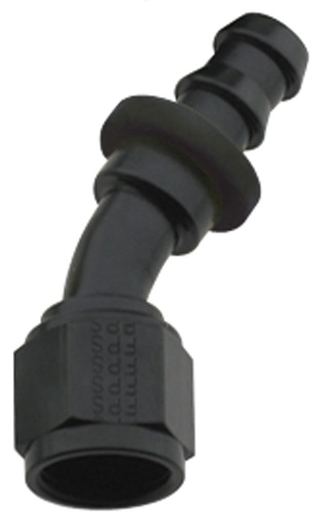 Fragola Hose Fitting #8 30-Degree Push Lock Black 203008-BL Fragola Hose Fitting #8 30-Degree Push Lock Black 203008-BL
