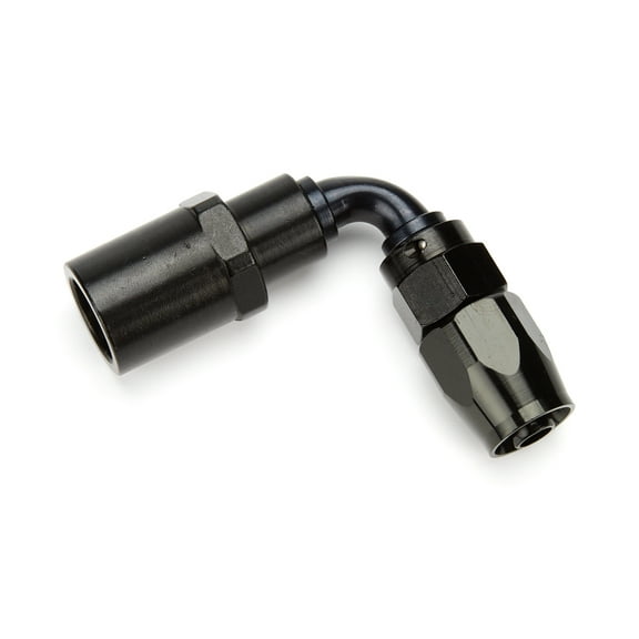 Fragola -6AN Pro-Flow x 90 Degree 3/8 EFI Quick Disconnect Hose End - Black