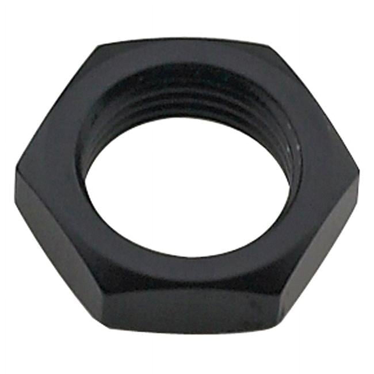 Fragola Bulkhead Fitting Nut - 8 AN - Aluminum - Black Anodize - Each