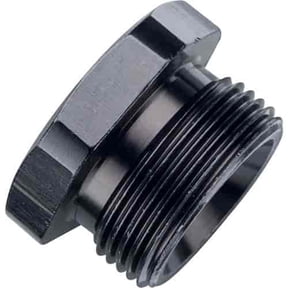 Fragola Fitting - Plug - 7/8-20 in - Hex Head - Aluminum - Black Anodize - Each