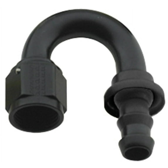 Hose Fitting #16 180 Deg Push Lock Black