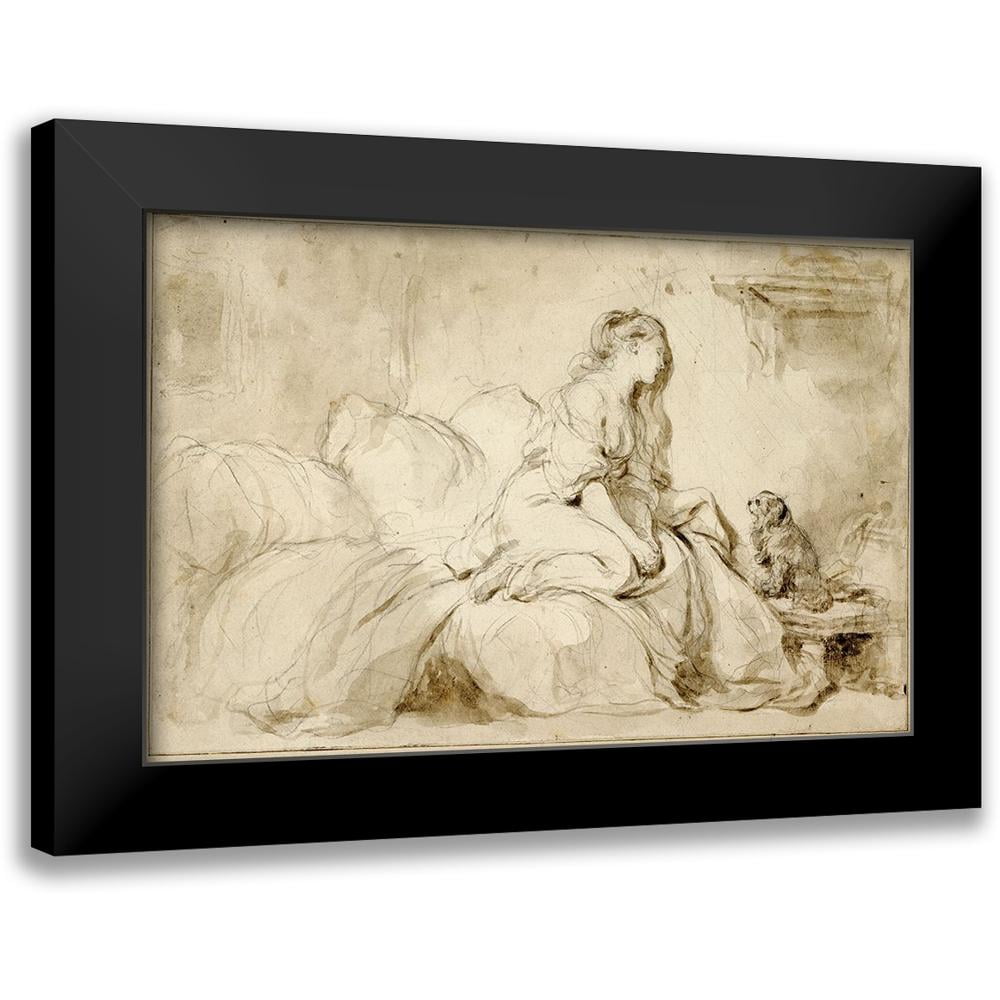 Fragonard, Jean-HonorÃ© 14x11 Black Modern Framed Museum Art Print Titled - Oh! If Only He Were as Faithful to Me