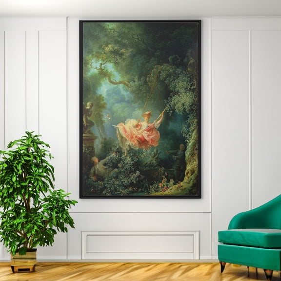 Fragonard The Swing Poster Wall Art Reproduction Impressionist Rococo French Art Deco Print, Unframed Paper Poster 8x10in