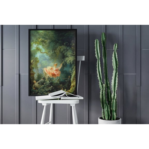 Fragonard The Swing Print Rococo French Art Deco Wall Art, Stretched Canvas 16x20in