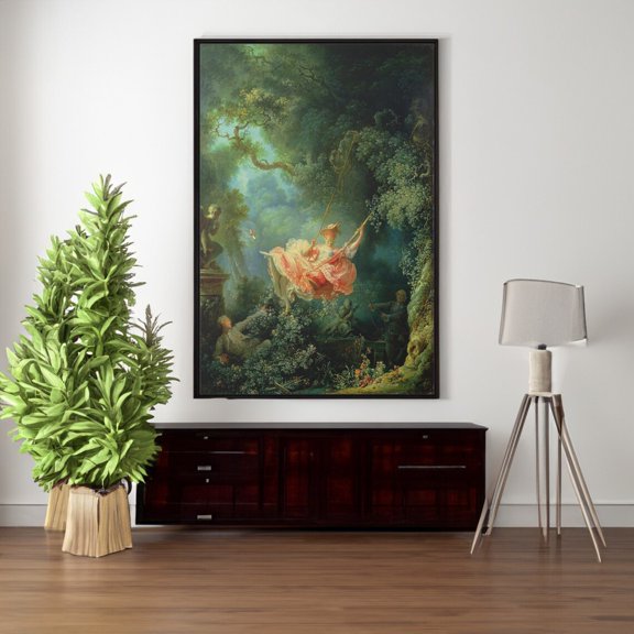 Fragonard The Swing Print, Rococo French Art Reproduction, Unframed Canvas 24x36in
