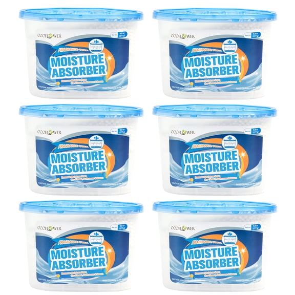 OOOFLOWER Fragrance-Free Dehumidifier Boxes 6 Pack, Portable Moisture Absorber for Bathroom, Closet, Bedroom & Car, No Electricity Required