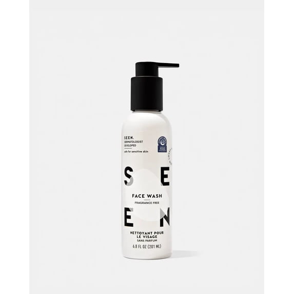 SEEN Face Wash, Fragrance Free -Non-Comedogenic & Non-Irritating Face Cleanser - Dermatologist-Developed - Safe for Sensitive, Eczema & Acne Prone Skin