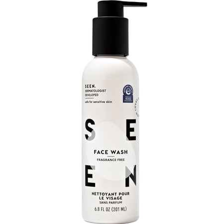 SEEN Face Wash, Fragrance Free -Non-Comedogenic & Non-Irritating Face Cleanser - Dermatologist-Developed - Safe for Sensitive, Eczema & Acne Prone Skin