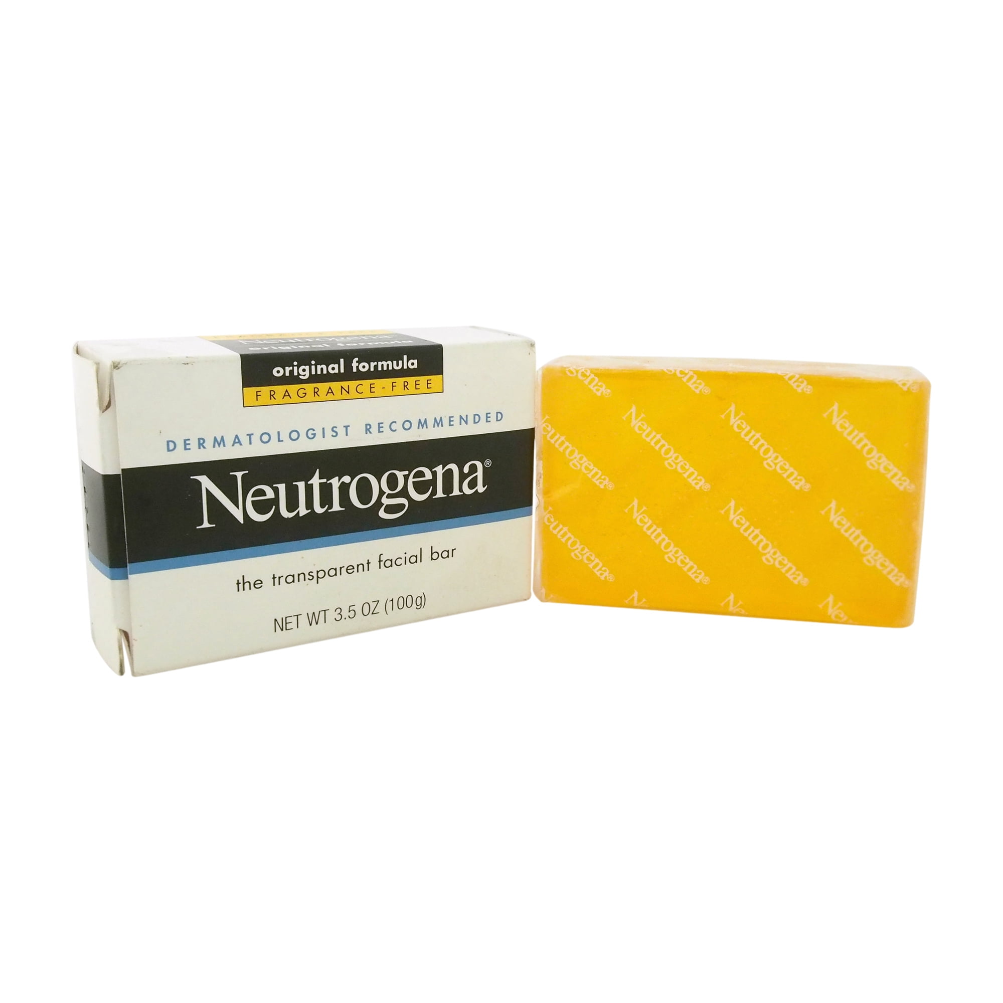 Fragrance Free Transparent Facial Bar Original Formula by Neutrogena for Unisex 3.5 oz Facial Bar