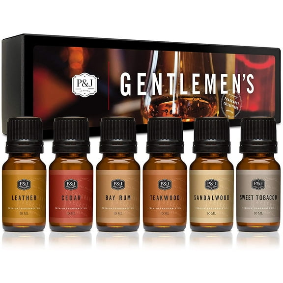Fragrance Oils for Diffusers for Home Gentlemen's Set Fragrance Scents for Candle Making - Soap Making Supplies - Car Diffuser Scents - Essential Home Gift Set - Cedar, Sandalwood & More