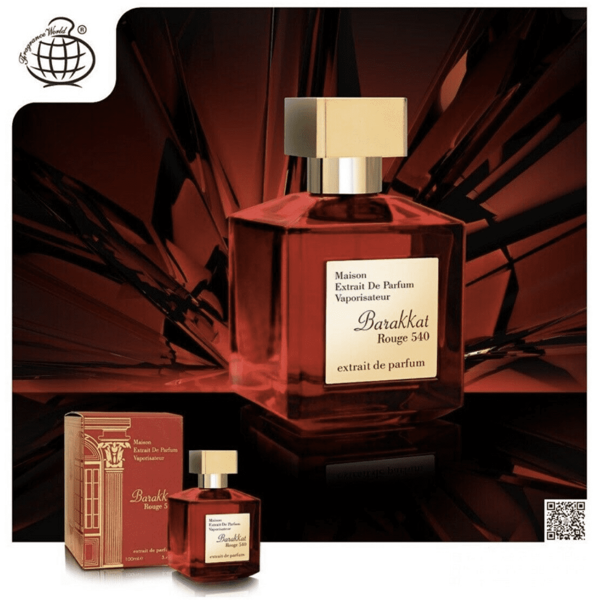 Fragrance World Barakkat Rouge 540 Extrait De Parfum 3.4 oz Unisex