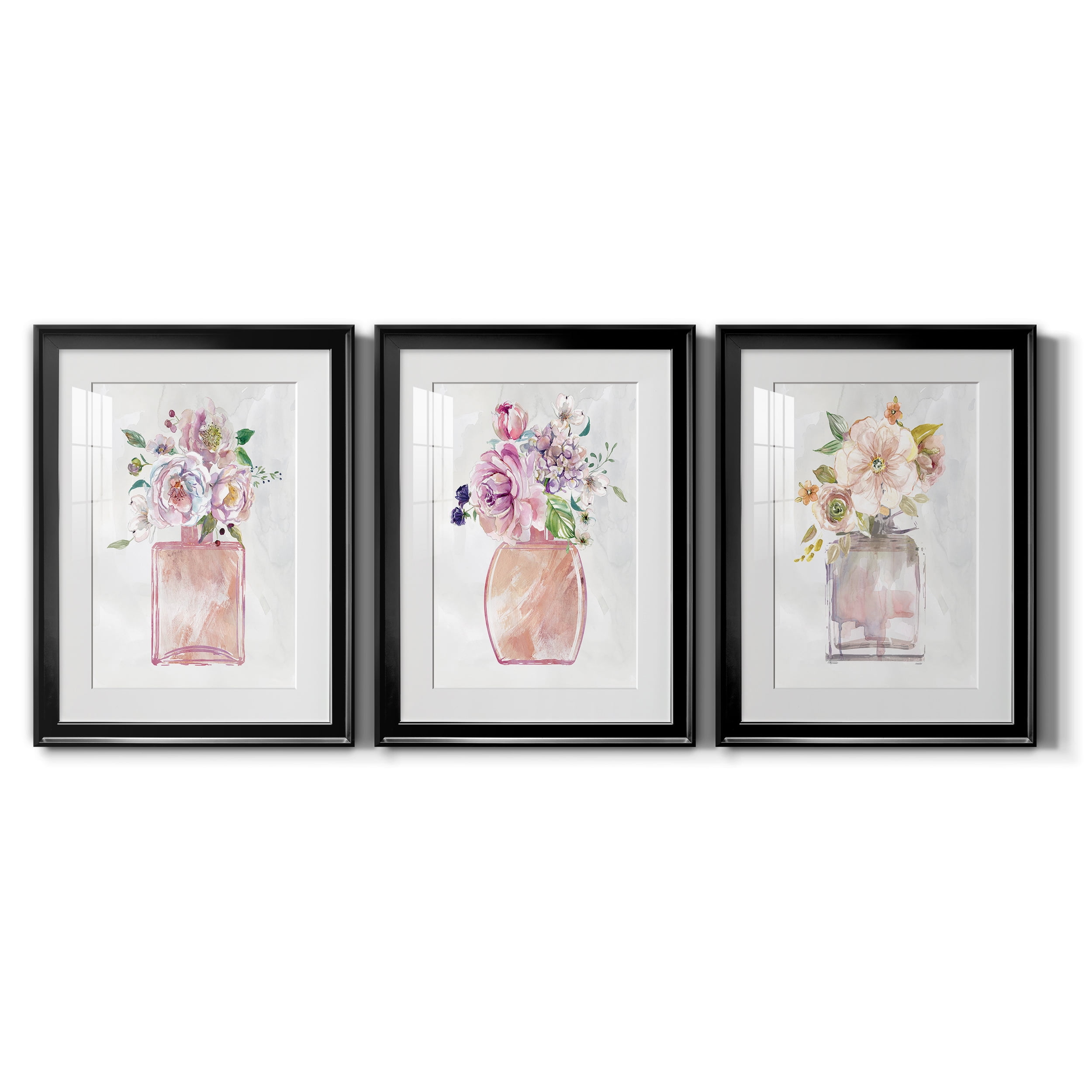 Fragrance of Summer I Premium Framed Prints Set of 3 - Ready to Hang - 22 x 30 Each - Black Frame