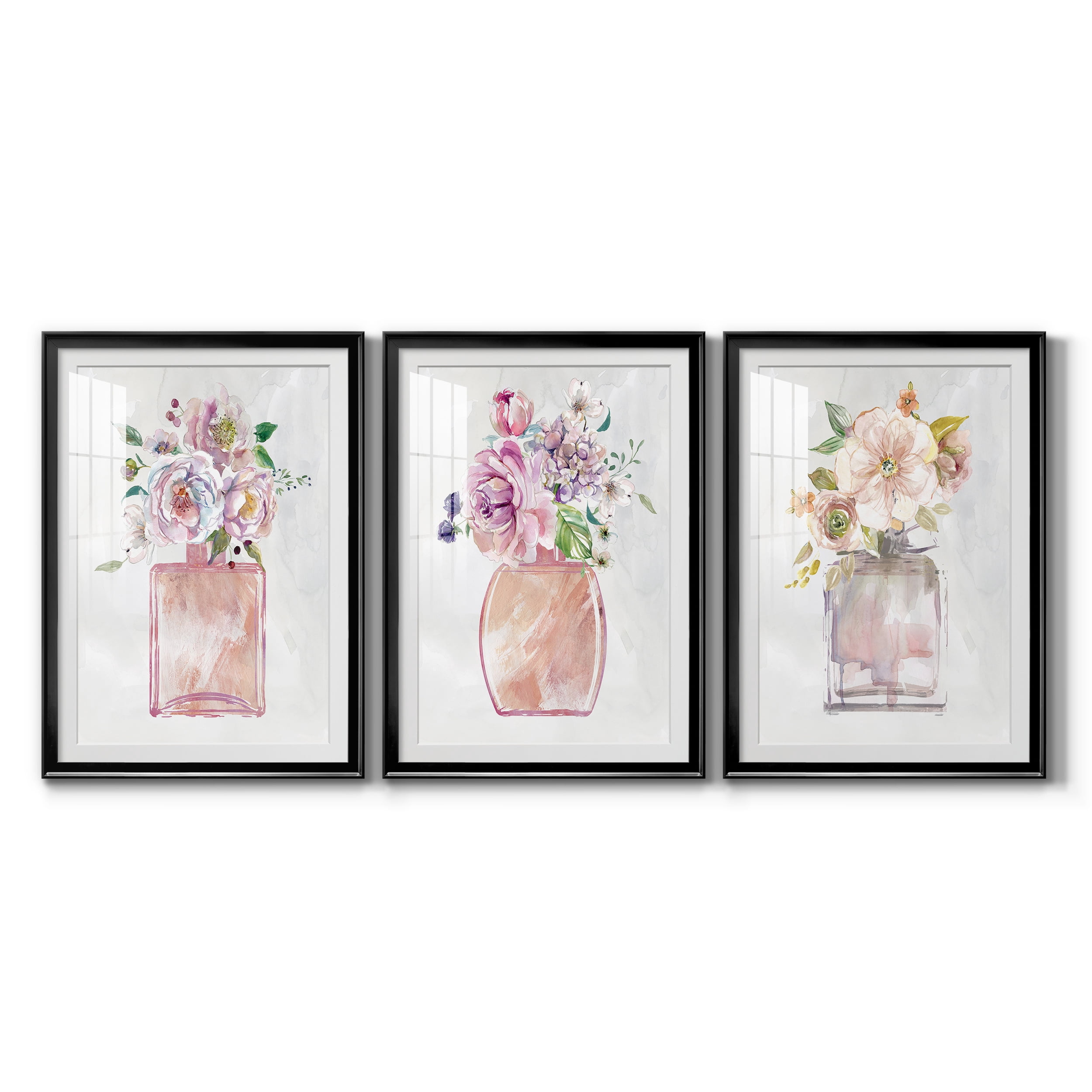 Fragrance of Summer I Premium Framed Prints Set of 3 - Ready to Hang - 30.5 x 42.5 Each - Black Frame