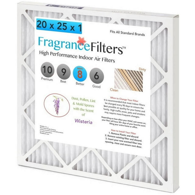 FragranceFilters Scented Indoor Air Filters, Wisteria, 14" x 1" x 24
