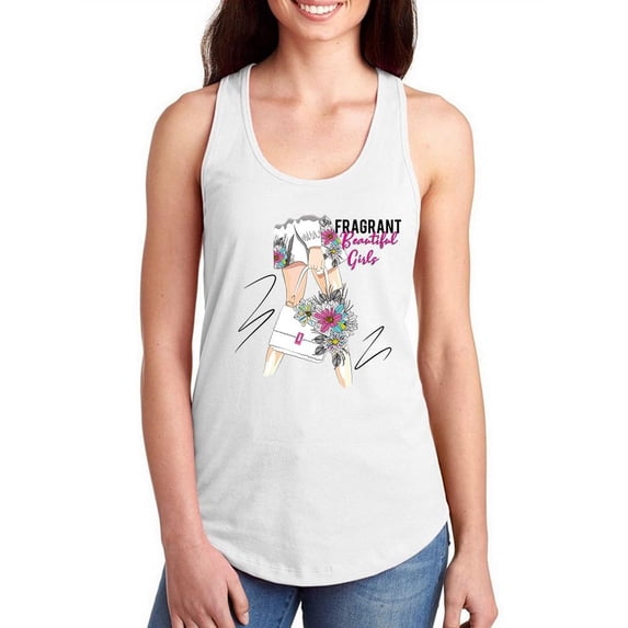 Fragrant Beautiful Girls Art Racerback Tank Women -Image by Shutterstock, Female XX-Large